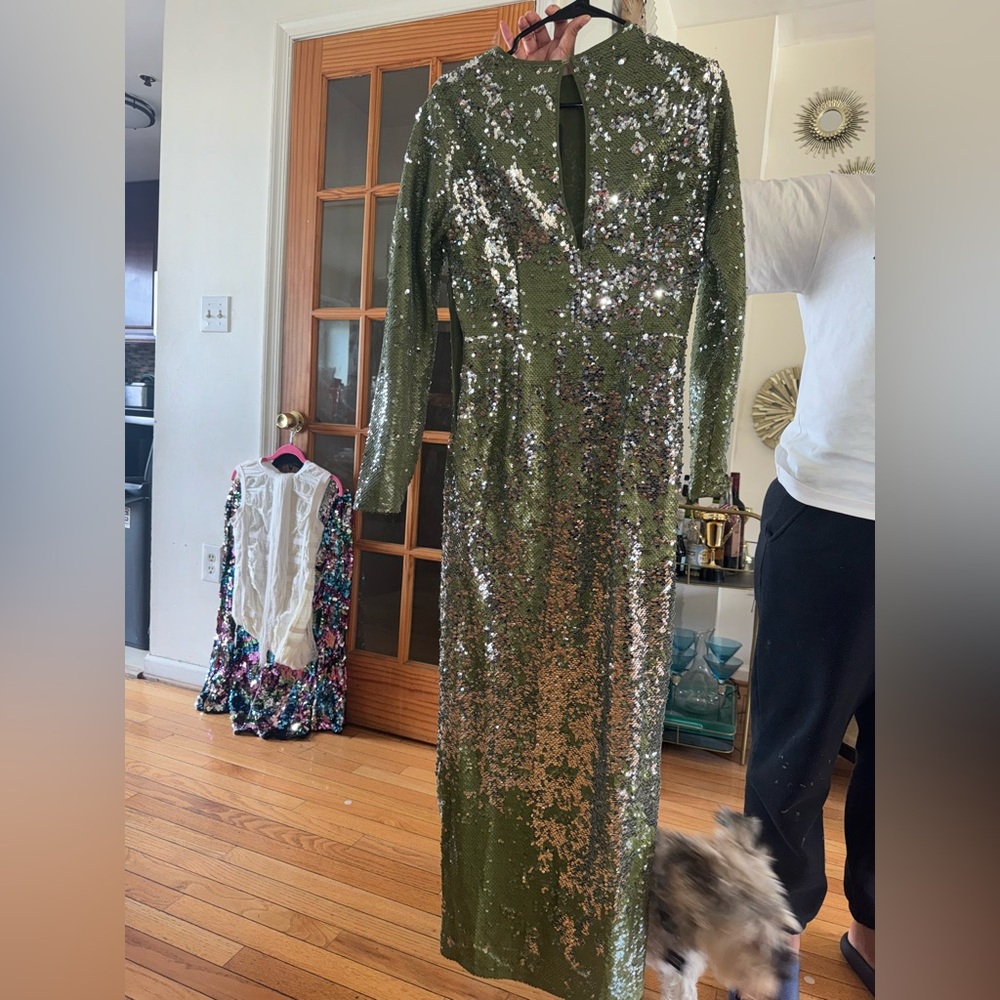 Brand new green Nasty Gal sequins maxi dress